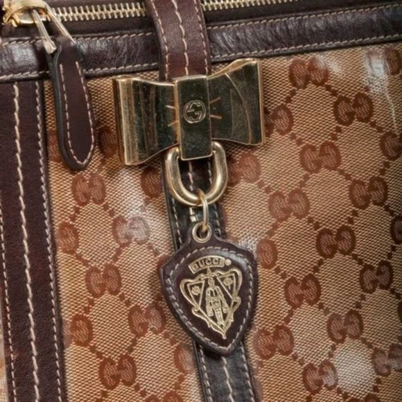 Gucci Beige Ebony GG Crystal Duchessa Tote - Picture 5 of 8